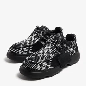Burberry Creeper Check Woven Lace Up Boots Black Made in Italy, NWT, EU Size 44 Burberry Creeper Check Woven Lace Up Shoes Men main image 3